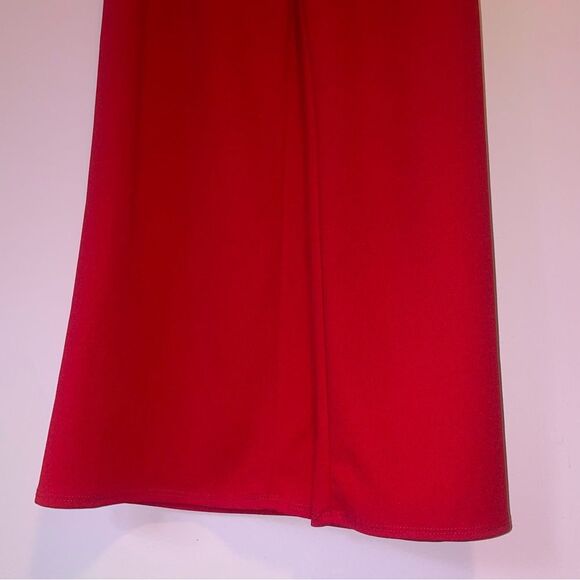 Crystal Sky S Red Strapless Jumpsuit Wide Leg Ruffle - Picture 4 of 9